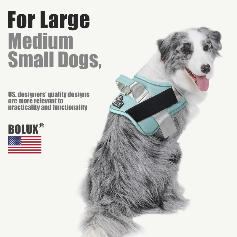 Bolux Dog Harness, No-Pull Reflective Dog Vest, Breathable Adjustable Pet Harness with Handle for Outdoor Walking - No More Pulling, Tugging or Choking (Army Yellow, XS) - Image 5